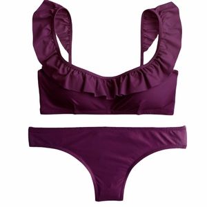 J. Crew Purple Ruffle Bikini